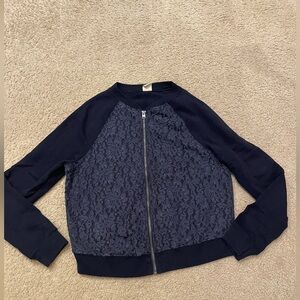 Hollister Navy Lace Bomber Jacket
